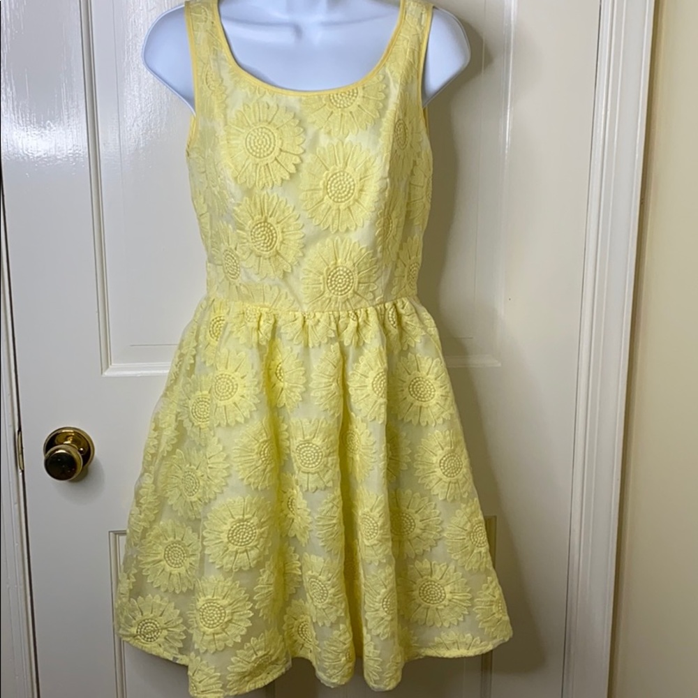 Lauren Conrad Butter Yellow Lace Dress